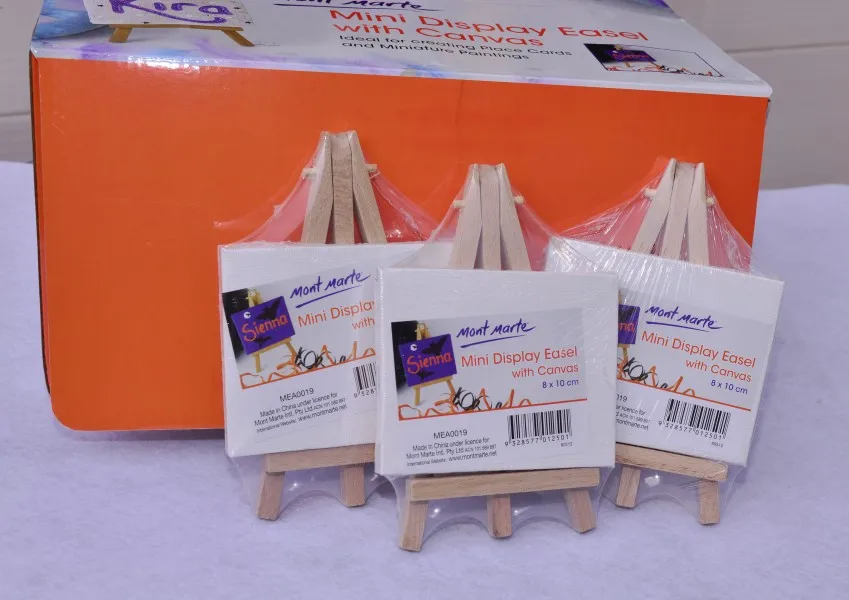 Столешница мольберт маленький миниатюрный Дисплей с холщовым деревом 15 см