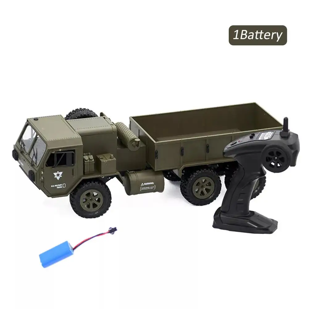 Fayee FY004A 1/16 2,4 г 6WD 15 км/ч Радиоуправляемый автомобиль США армейский военный грузовик RTR модель открытый автомобиль игрушки для мальчиков - Цвет: Black 1 battery