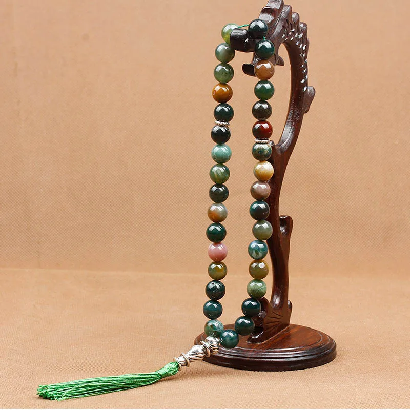 10 мм натуральный камень матовый Полосатый Агат кисточка подвеска 33 молитвенные