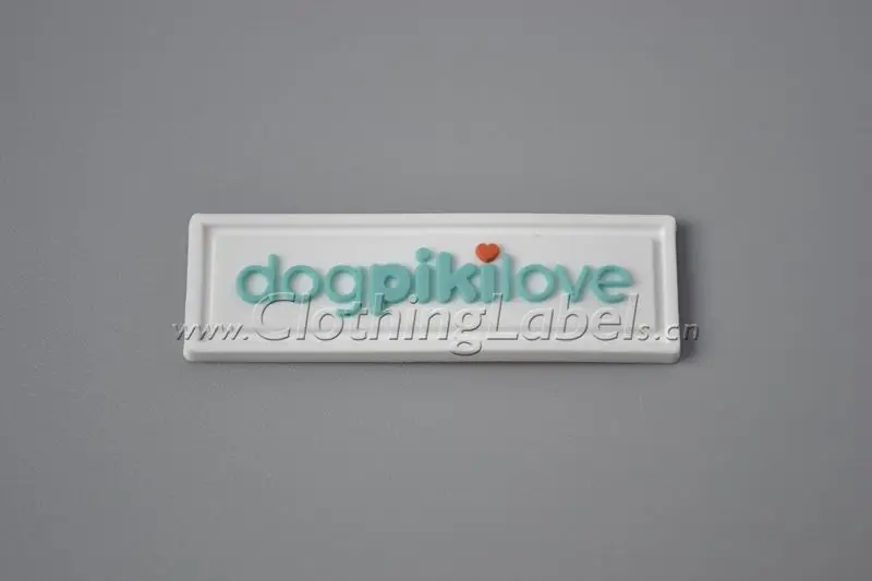 

Custom PVC labels, embossed logo, groove line for sew in fabric, low MOQ, high quality