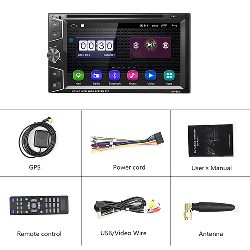 Only Radio Hikity 2 din Автомобильный мультимедийный dvd-плеер Android gps сенсорный экран автомобильное радио двойной USB Авторадио с Android/Iphone Зеркало Ссылка - Цвет: Only Radio