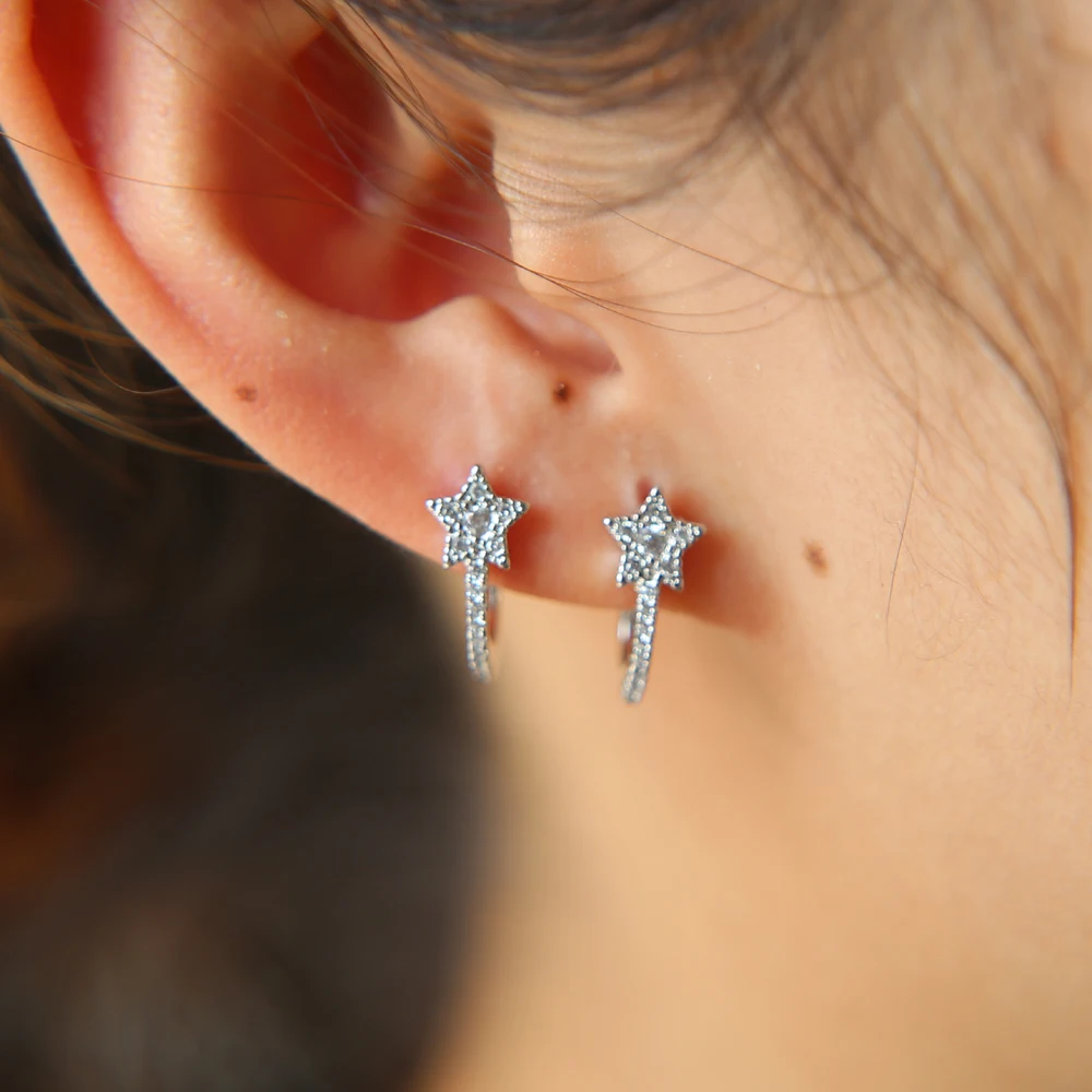 Элегантные Очаровательные серьги со звездами миниатюрные Милые простые для