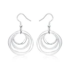 Женские классические серьги LE008, элегантные и милые серьги серебряного цвета, подарочные украшения от производителя