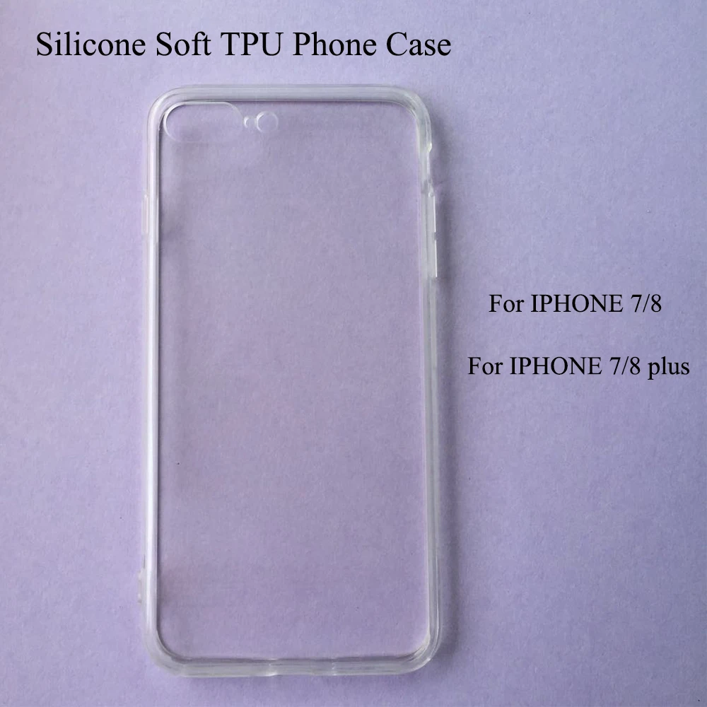 Silicone Soft TPU Phone Case For Iphone 7 7plus 8 8plus Transparent With Black Border&ampClear Border |