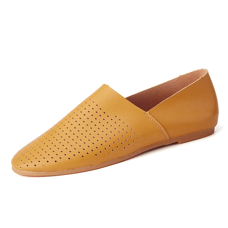 Yellow Perforated Valstone/Мужские дышащие мягкие мокасины; повседневная обувь из микрофибры; лоферы из дышащей кожи без шнуровки; светильник на плоской подошве; 12 цветов - Цвет: Yellow Perforated