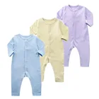 Высокое качество; Коллекция 2021 года; Детские комбинезоны для новорожденных; 7 цветов; Детские пижамы из чистого хлопка; Весенний комбинезон с длинными рукавами для новорожденных