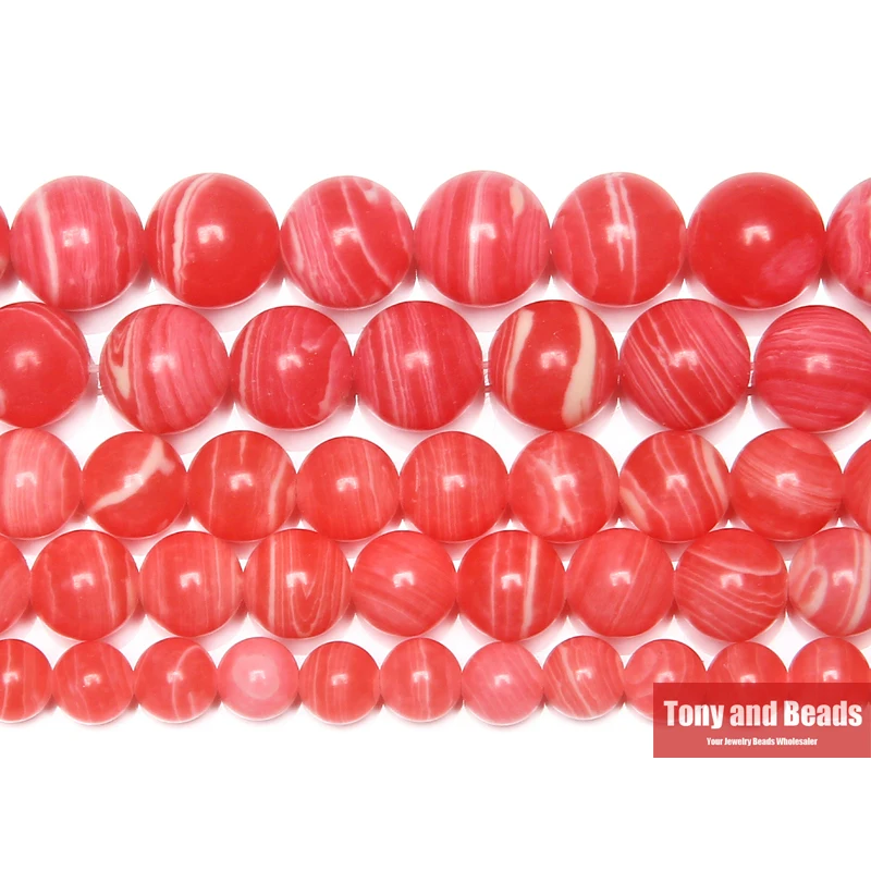 

Synthetic Stone Red Lace Chalcedony Jade Round Gem Beads 15" Strand 6 8 10 12MM Pick Size For Jewelry Making