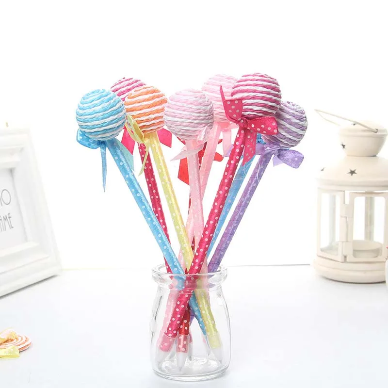 24 шт. креативные пластиковые милые ручки форма конфетного цвета шариковая ручка
