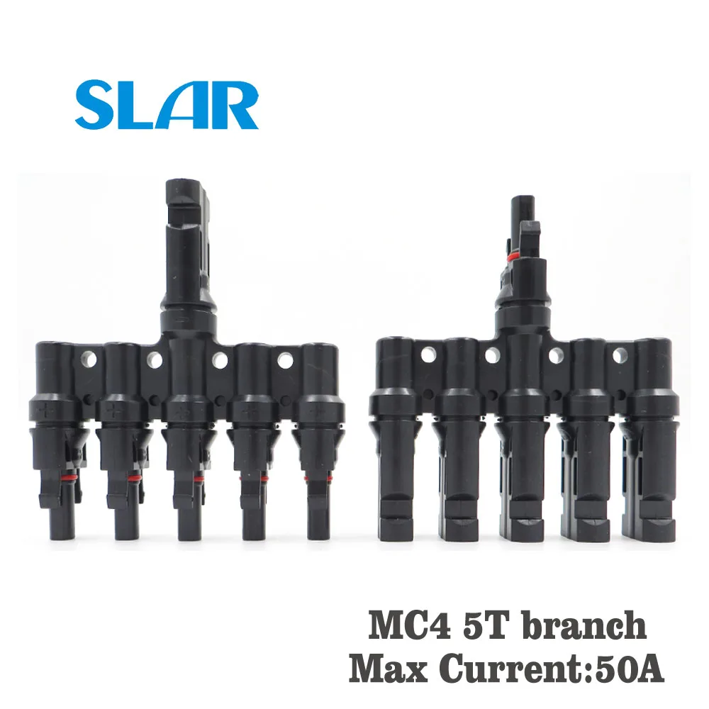 MC4 5T T/3T/4 T/5 T/6 T филиал параллельное подключение 30A 1000 ватт Электрический MC4 разъем фотоэлектрических устройств Панель кабель провод подключения - Цвет: MC4 5T