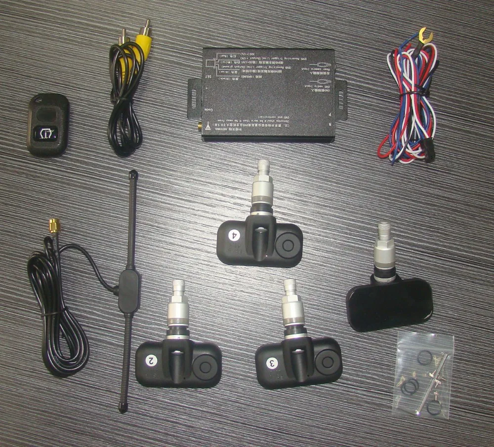 Система контроля давления в шинах TPMS с 4 внутренними датчиками клапана, совместима с любым монитором, gps, DVD с AV выходом