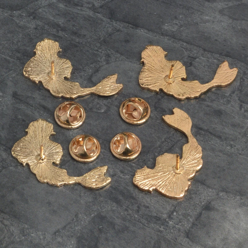 4 шт./компл. эмалированная заколка Lucky Koi белая розовая черная Броши рыба подарок