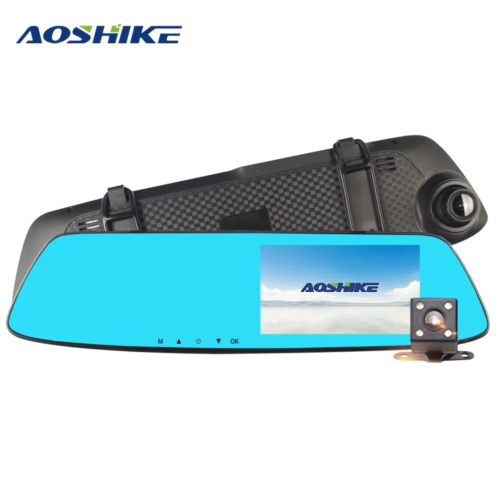 AOSHIKE 4 7 дюймовый Автомобильный видеорегистратор с зеркалом заднего вида Full HD 1080 P