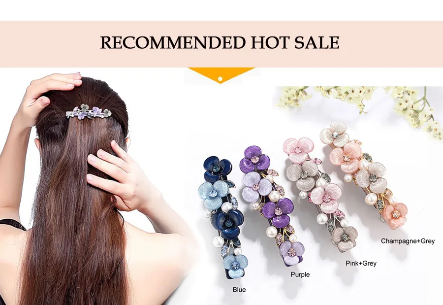 Двойной цветок заколка для волос-стразы заколки для волос-аксессуары для волос из ацетатного волокна-украшения для волос-украшение для волос для женщин тиара