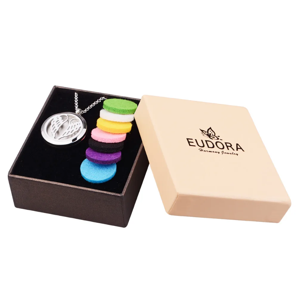 

Angel Wings Stainless Steel Essential Oil Diffuser Necklace Pendant Perfume Pendant Necklace Aromatherapy Pendant Locke Giftt