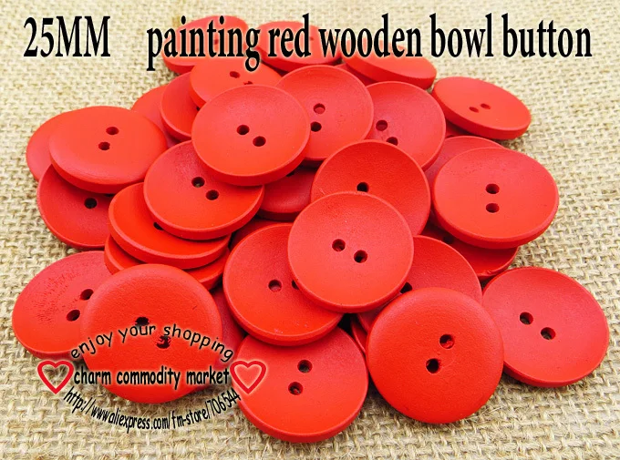 40 шт. 25 мм красные деревянные пуговицы швейные сапоги аксессуары для одежды на