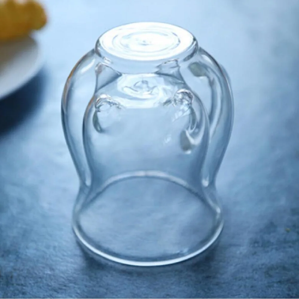 Креативные стеклянные стаканы в форме коровы двойная настенная ручка чашка для