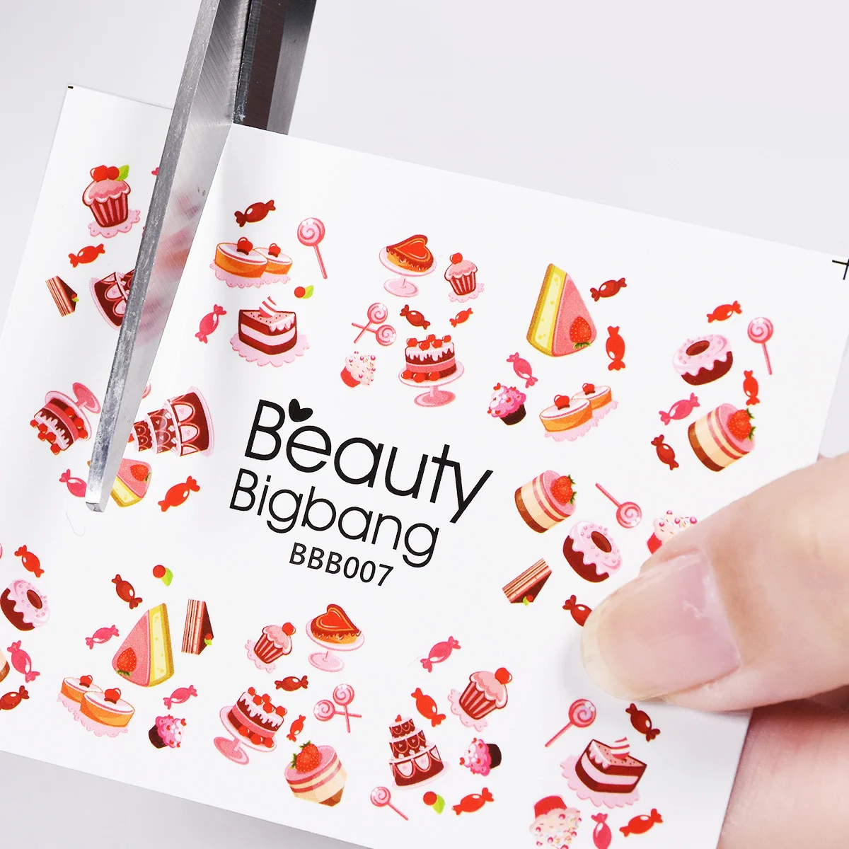 BEAUTYBIGBANG наклейки для ногтей слайдеры десерт леденец Конфеты шаблон Водные Наклейки DIY Рождество Дизайн ногтей украшения