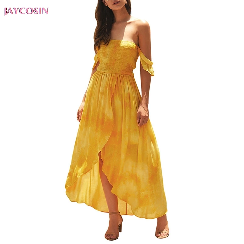 JAYCOSIN 2019 женское платье с цветочным принтом вечерние летние открытыми плечами