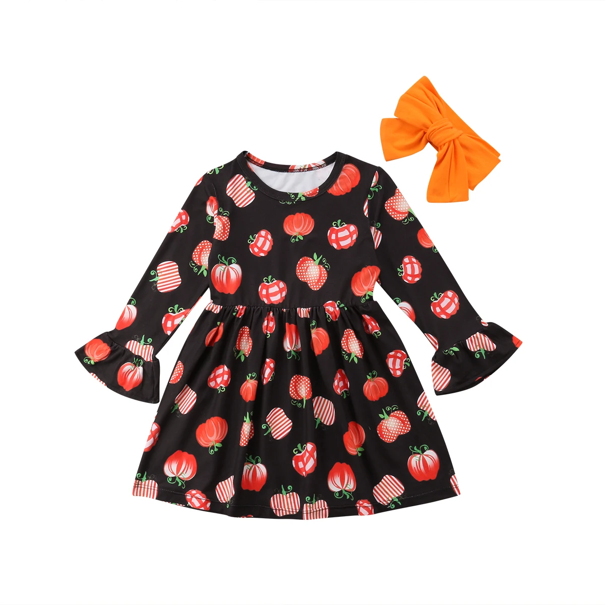 New Autumn Baby Girls Dress Toddler Princess KIds Halloween Pumpkin Dresses For Party Infant Children Clothing | Детская одежда и