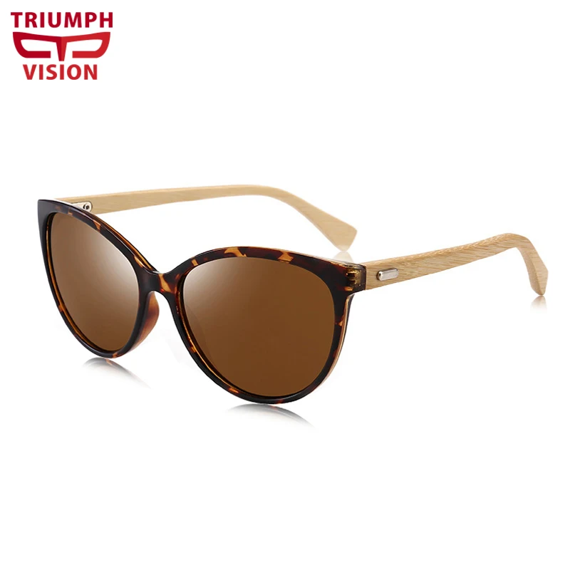 Солнцезащитные очки TRIUMPH VISION для женщин бамбуковые солнцезащитные кошачий глаз