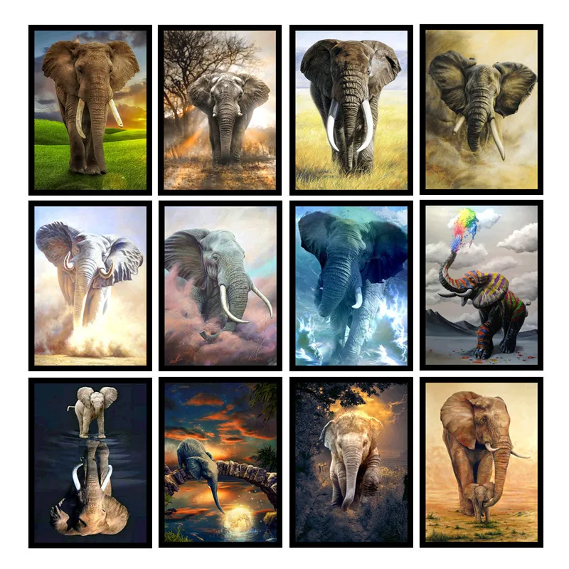 Полный круг Алмазная 5D DIY Алмазная картина "Слон" Алмазная вышивка ручной работы искусство вышивки крестом мозаика украшение подарок