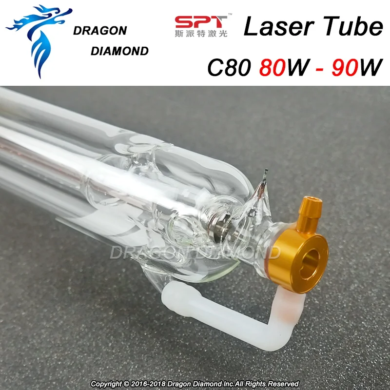 SPT C80 80 Вт CO2 лазерная трубка Деревянный чехол коробка упаковка металлическая головка диаметр. 60 мм Длина 1600 мм для Co2 лазерная резка, гравировальный станок