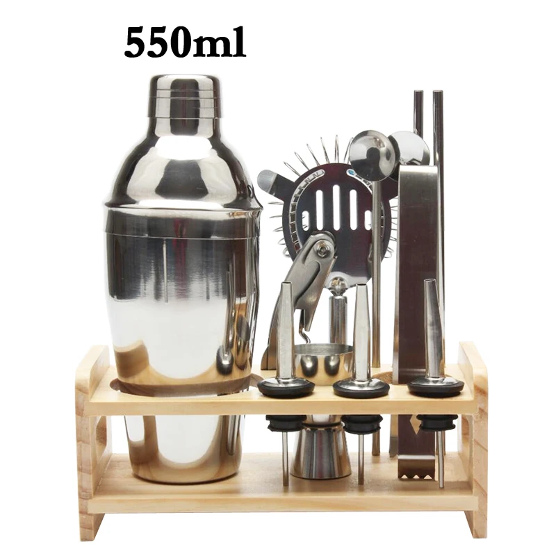 12 Pcs 550ml Профессиональный набор для барменов, 12 шт., 750 мл/550 мл, шейкер для коктейлей, набор, ручной шейкер для напитков, модный кувшин, Миксер для вина, вечерние, барный набор - Цвет: 12 Pcs 550ml