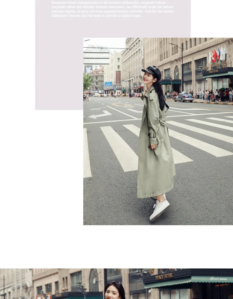 New Korean Double-breasted X-long Trench Loose Clothing Outerwear High Quality Solid Color Casual Coats