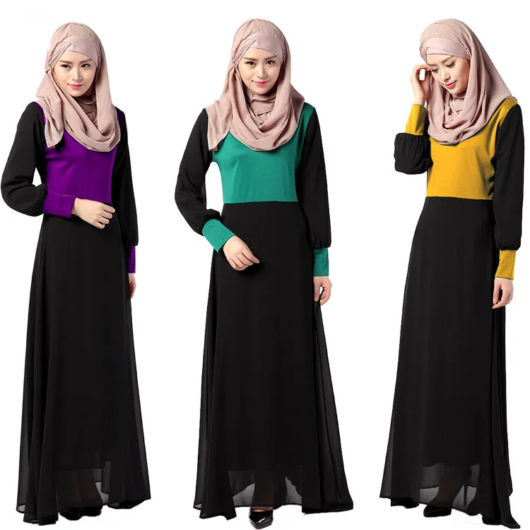 Новое модное мусульманское женское платье abaya Дубай jibabs кафтан с длинным рукавом