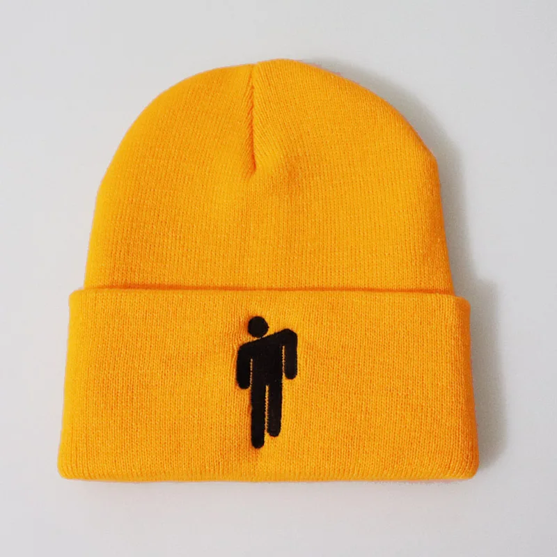 Billie Eilish Skullies Beanie 17 цветов вязаная зимняя шапка однотонный хип-хоп трикотажный свитер шляпа костюм капитана подарки, Прямая поставка