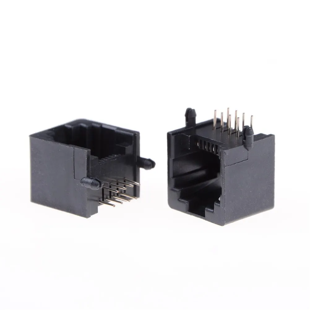 10 шт./лот черный RJ45 8P8C компьютер Интернет Сети PCB разъем
