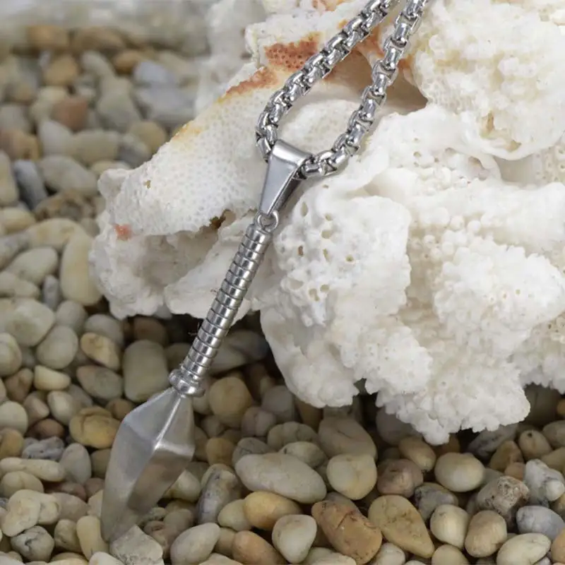 Spear Head Fight Pedant Necklace Stainless Steel Workout Exercise Bodybuilding Fitness Strength Jewelry 23in | Украшения и