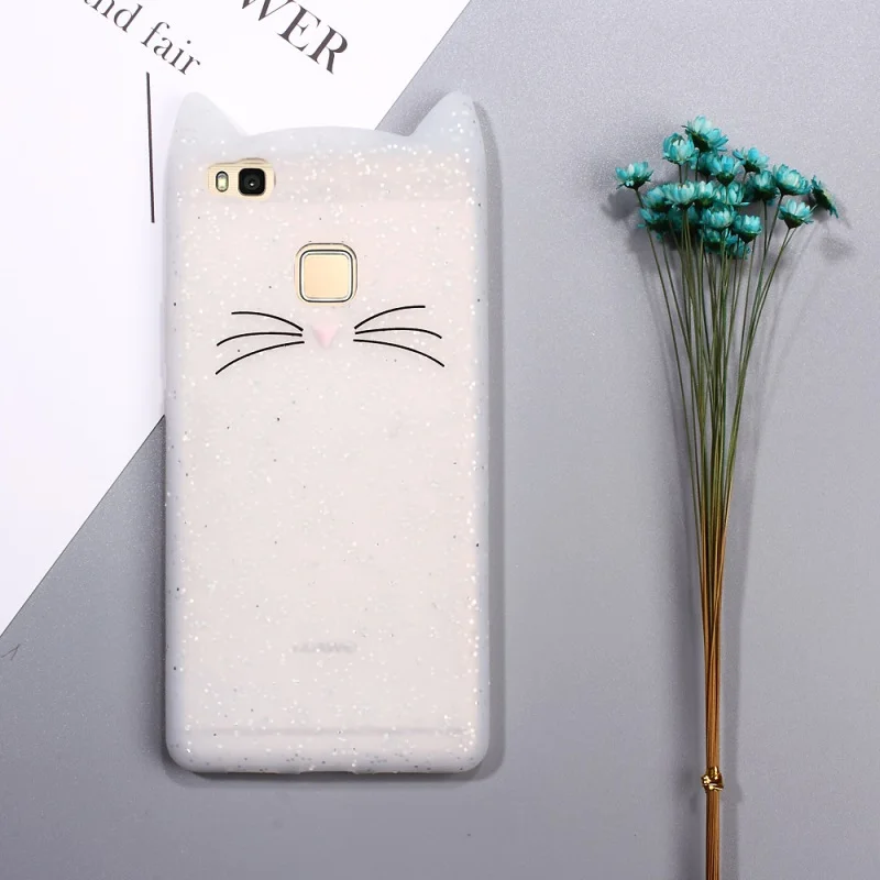 DULCII Phone Case for Huawei P10 Lite P9 P8 2017 Cover cat funda coque Silicone Cute Smartphone 3D Cat Bag |