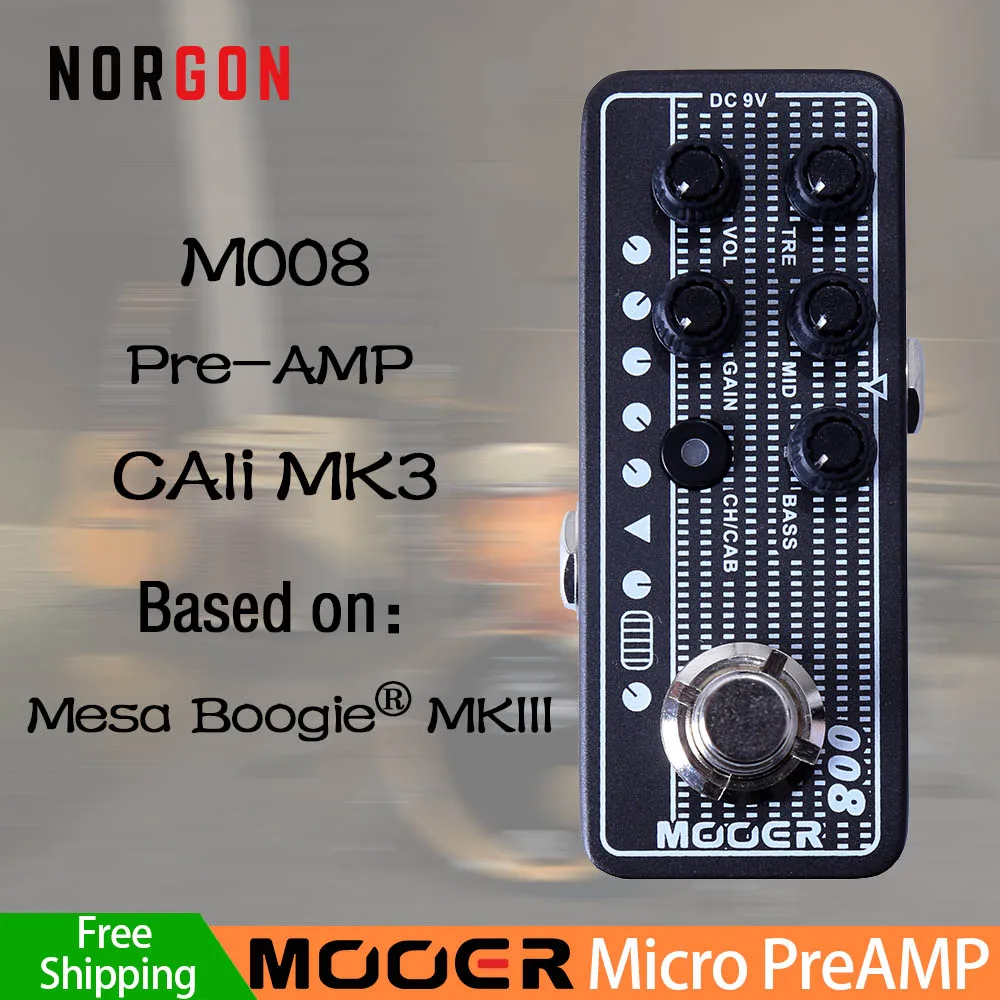 M008 Mooer предусилитель электрогитары педаль эффектов задержка реверберации аксессуары с высоким коэффициентом усиления бас микро Ампер симулятор Двойные каналы - Цвет: M008