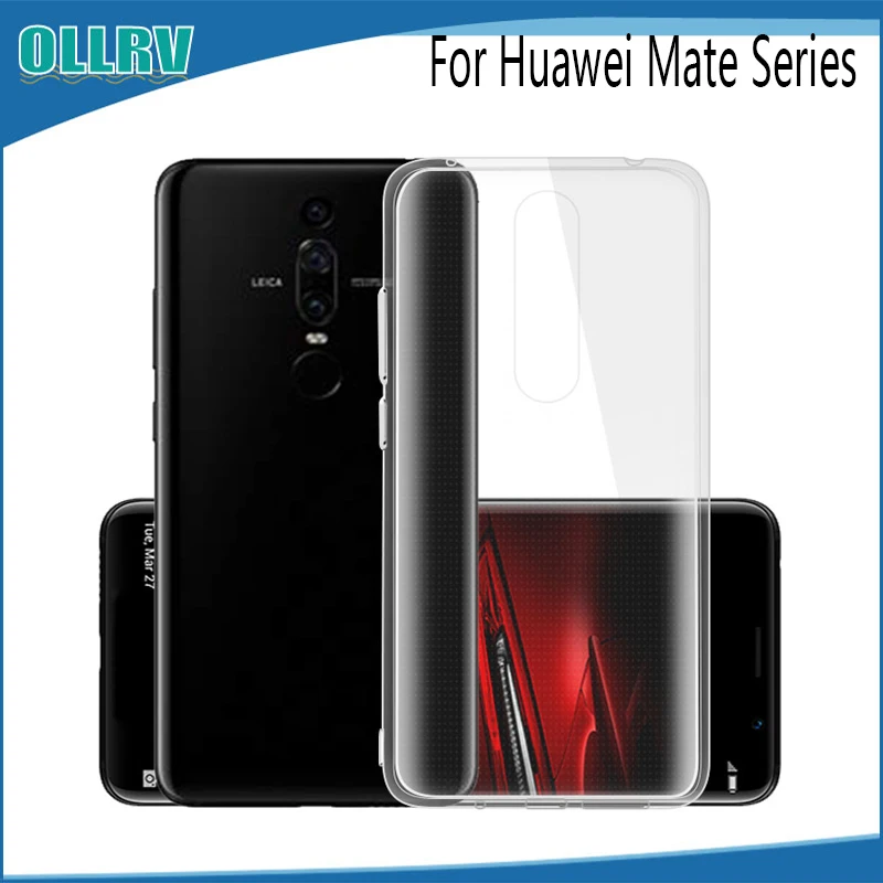 Силиконовый чехол для Huawei Mate RS 10 Pro 9 прозрачный ультратонкий противоударный