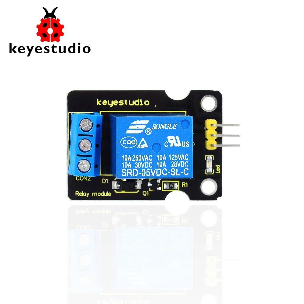 Одноканальный релейный модуль Keyestudio 5 В 10 А совместимый с Arduino UNO R3 для PIC AVR DSP