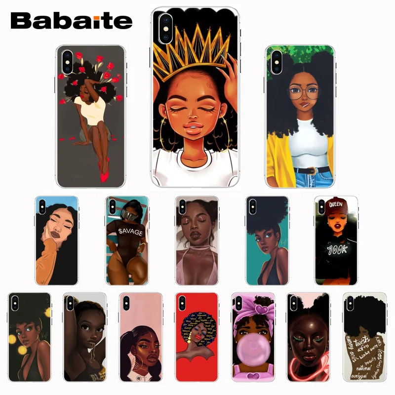 Babaite Queen афро меланин поппин черный девушка чехол для телефона iPhone X Xs Xr XsMax 7 7plus 8