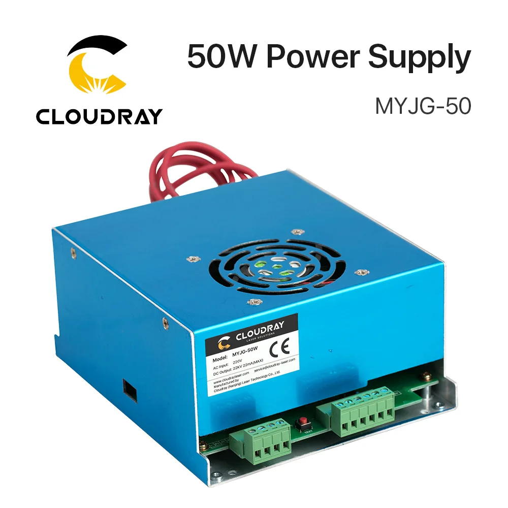 Cloudray 50 Вт СО2 лазерный источник питания для СО2 лазерная гравировка резка машина MYJG-50