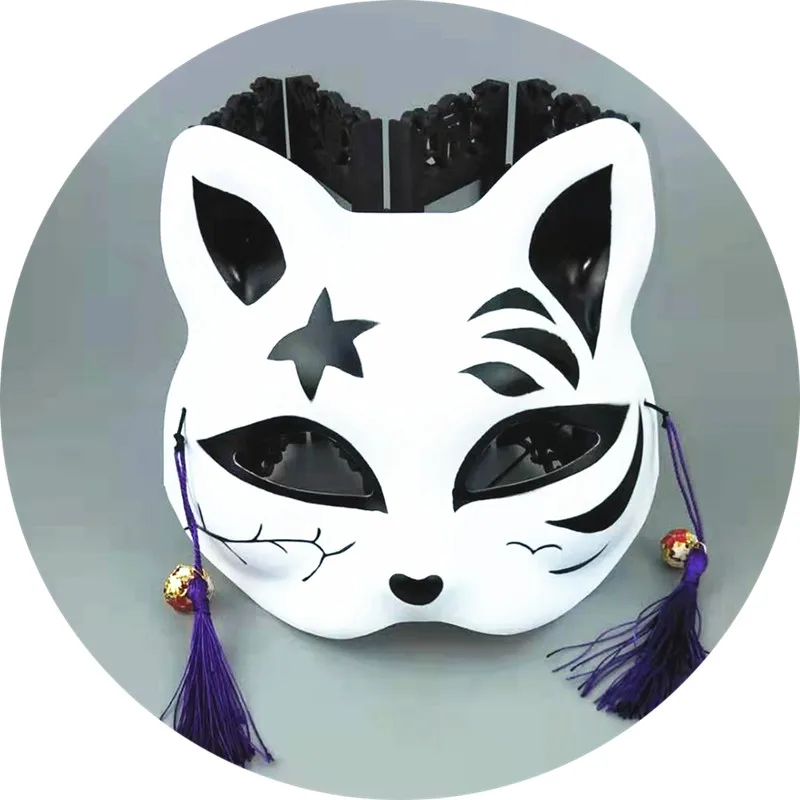 CAT 7 Маска Carnaval с рисунком лисы, маска в японском стиле и ветром, демон, кошка, для мужчин и женщин, для танцев, два-ди, для мужчин, аниме, Вечерние Маски на Хэллоуин - Цвет: CAT 7