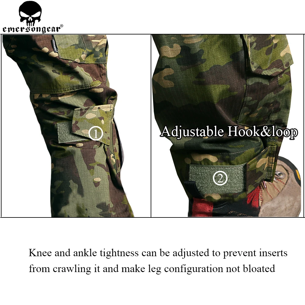 Фото Военные штаны EMERSONGEAR, тактические штаны для охоты, с наколенниками, Мультикам, тропическим, страйкболом, тактические штаны для пейнтбола №5