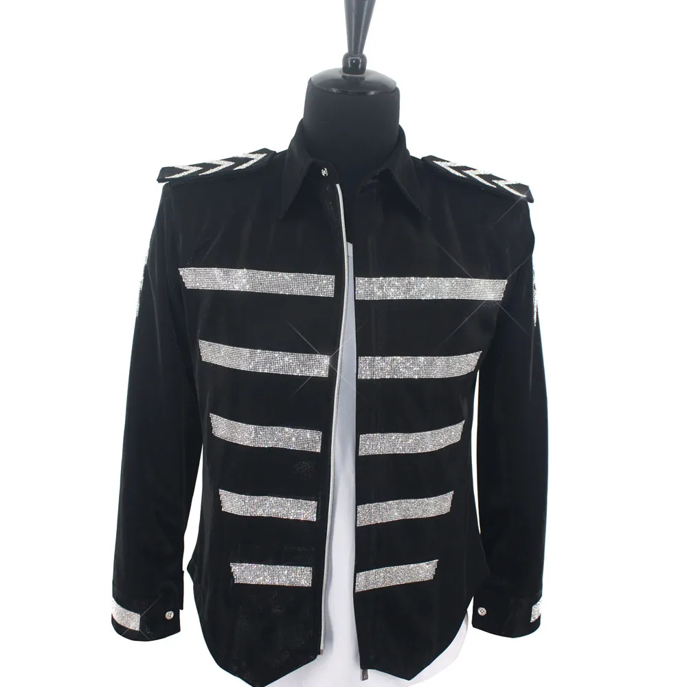 Мужская рубашка в стиле милитрей ретро из 100% хлопка с кристаллами ручной работы MJ