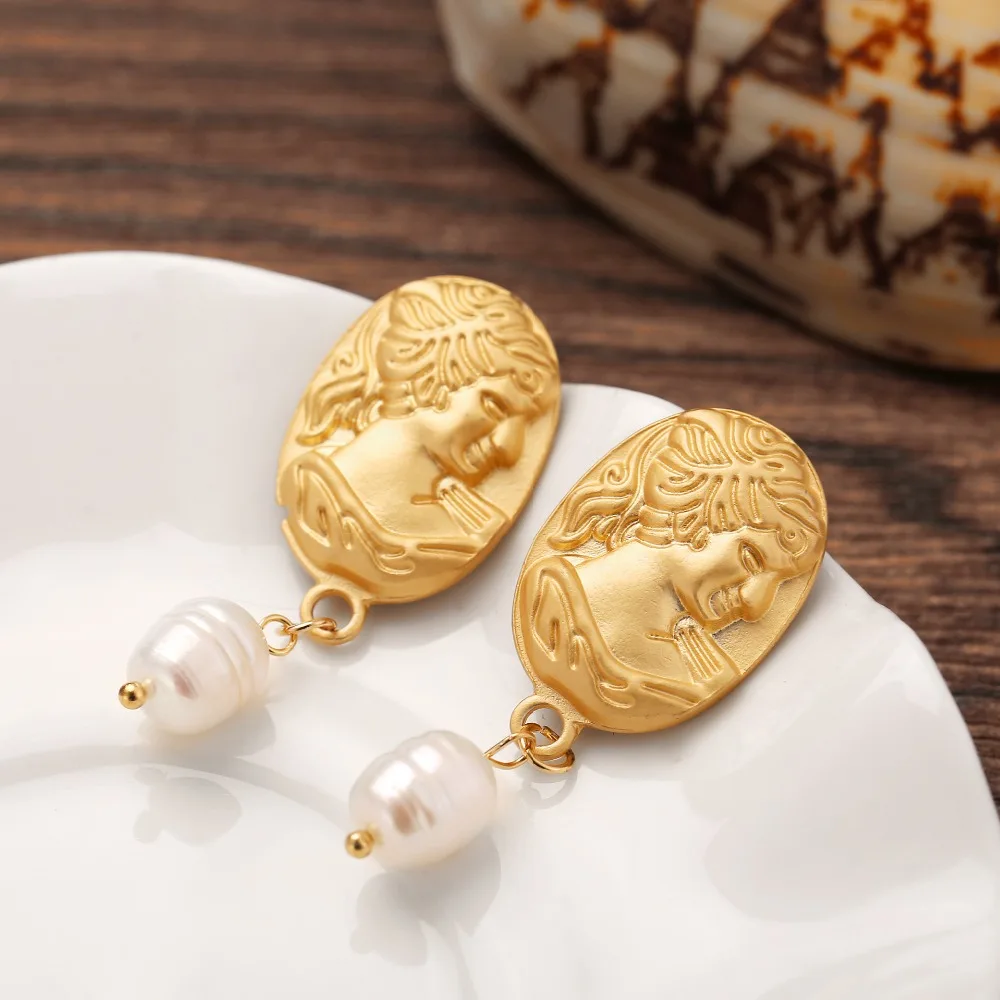 Женские серьги-капельки MuHan Винтажные серьги из пресноводного жемчуга с