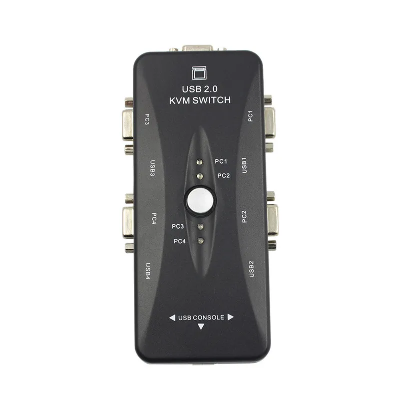 Binmer Switches New 4-Port USB 2.0 KVM Switch Mouse/Keyboard/VGA Video Monitor 200MHz 1920x1440 td0517 dropship | Компьютеры и офис