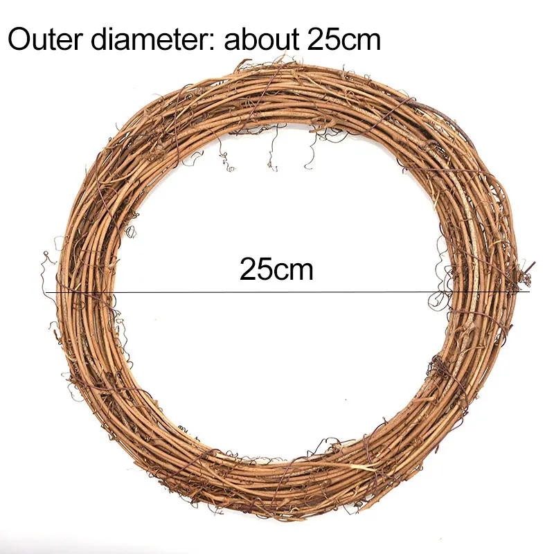 25cm 1pcs 8-25 см натуральный сушеный ротанг венок искусственная Цветочная лоза ротанг для DIY Свадебный Цветочный венок Ремесло Рождественские подвесные украшения - Цвет: 25cm 1pcs