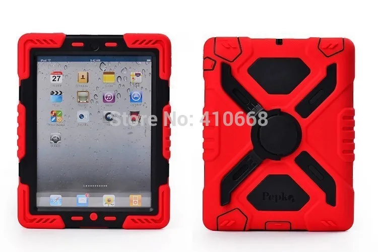 Pepkoo Defender Military Spider Stand водонепроницаемый грязезащитный ударопрочный чехол для IPad Mini 1 2 3 Защитная оболочка из силикона - Цвет: red black