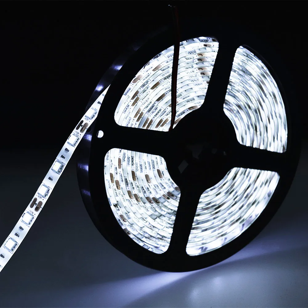 Холодный белый 300 светодиодный s 60 Светодиодный s/m SMD RGB светодиодный светильник 5050 5 м светодиодный светильник RGB светодиодный S Лента Диодная лента гибкий контроллер DC 12 В комплект адаптеров - Испускаемый цвет: Холодный белый
