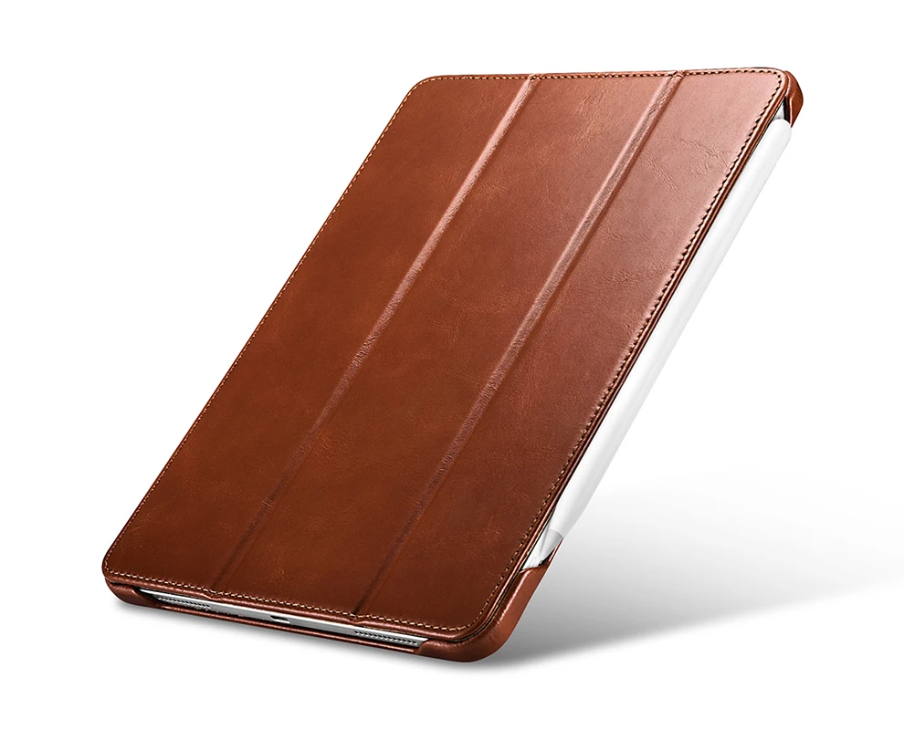 ICARER для iPad Pro 11 чехол винтажный из натуральной кожи флип-чехол-книжка смарт-чехол для Apple iPad Pro 11 дюймов крышка авто Пробуждение спальные мешки
