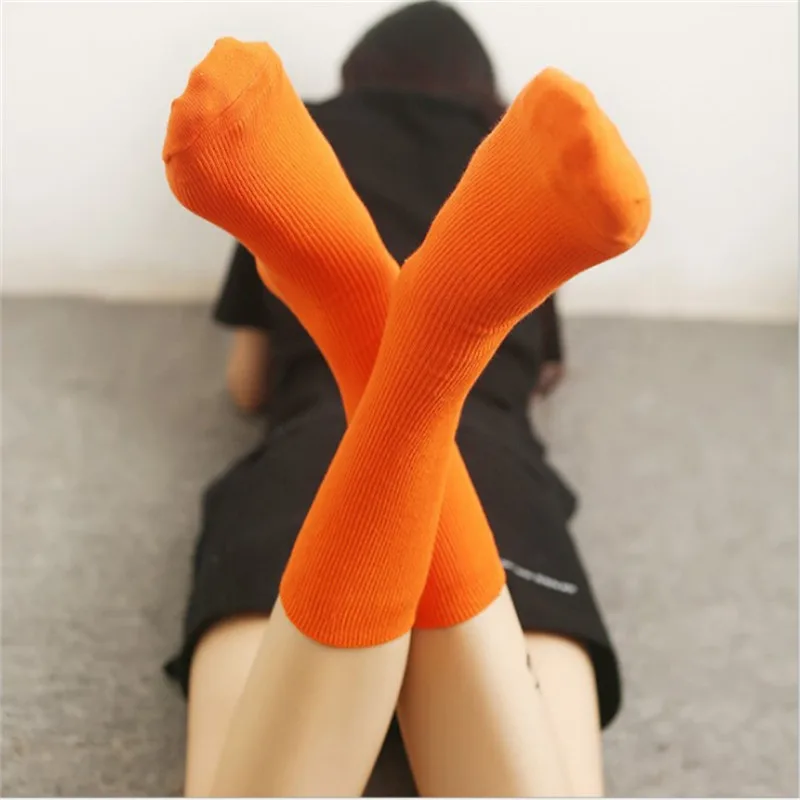 Новое поступление Женские однотонные носки счастливые японские хлопковые Harajuku