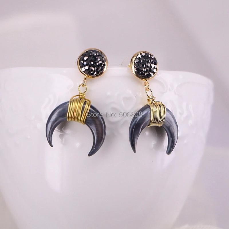 5 пар Zyunz ювелирные изделия Золотая проволока обернутая природа ракушка