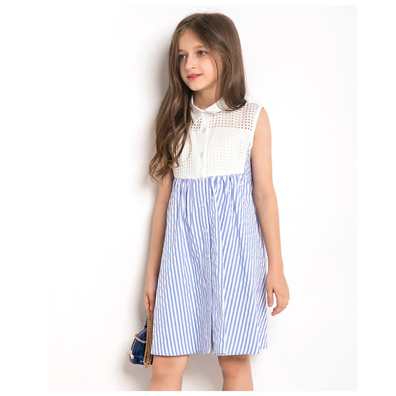 Summer Dresses for Girls 11 years 10 12 14 Teenage Girl Clothing Sleeveless Striped Dress girl clothes summer 2018 | Детская одежда и